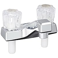 EZ-FLO Non-Metallic Two-Handle Lavatory Faucet, Bathroom Sink Faucet with Washerless Cartridge, Chrome Finish, 10256N