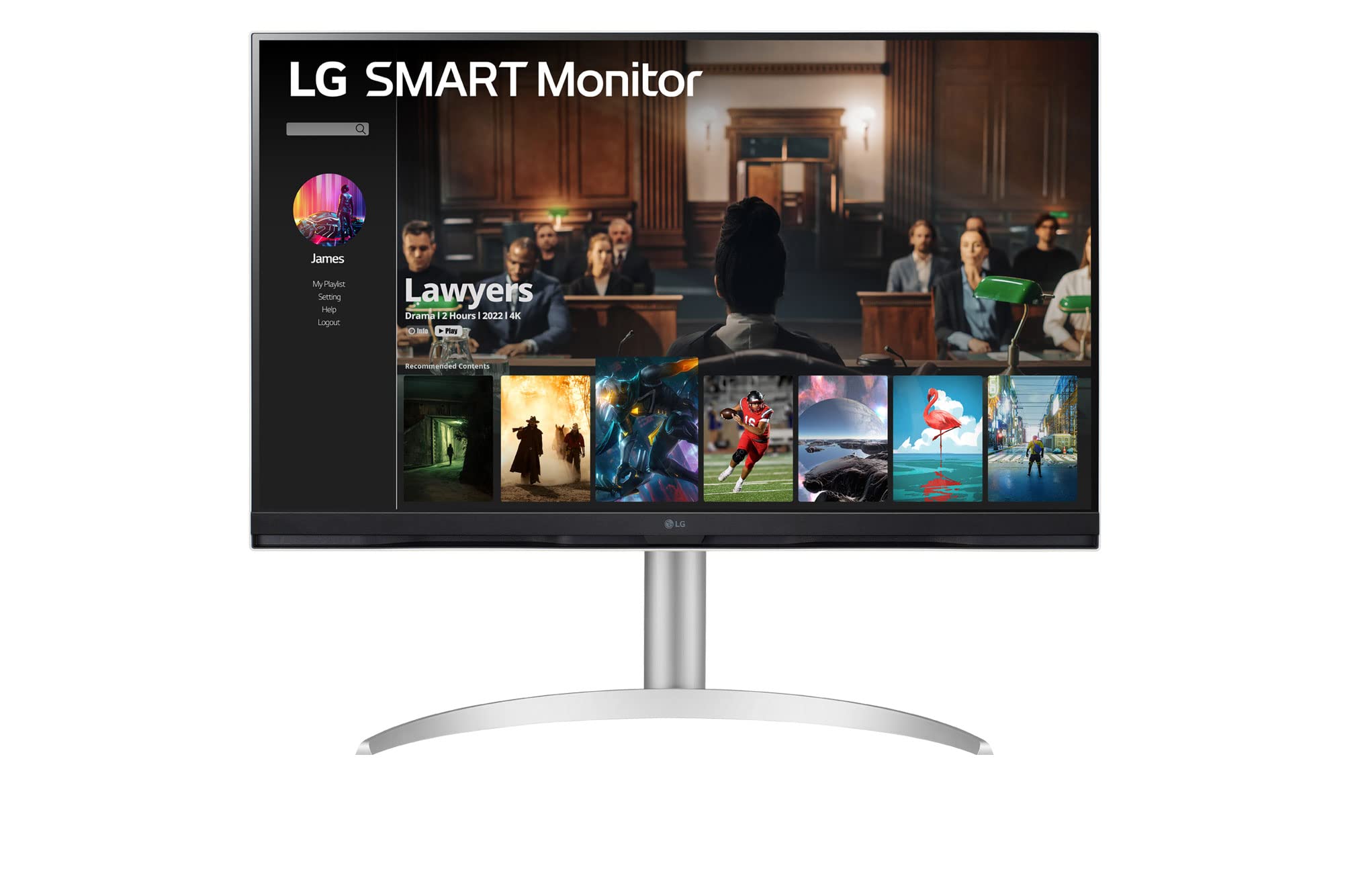 LG Smart Monitor (32SQ730S) - 32-Inch 4K UHD(3840x2160) Display, webOS Smart Monitor, ThinQ Home, Magic Remote, USB Type-C™, 2x5W Stereo Speakers, AirPlay 2, Screen Share, Bluetooth,Silver