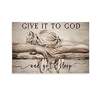 Posters Vintage Poster Give It to God And Go to Sleep Poster Women's Room Aesthetics Poster Canvas Painting Posters And Prints Wall Art Pictures for Living Room Bedroom Decor 24x36inch(60x90cm) Unfra