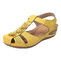 Women's Wedge Sandals Summer Closed Toe Platform Sandals Dressy Casual Cozy Beach Fashion Comfortable Sandal Shoes