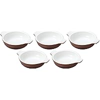 Set of 5, 7 Gratin (Brown) (C) (M) [7.2 x 6.0 x 1.9 inches (18.4 x 15.3 x 4.9 cm)] [Gratin Dish