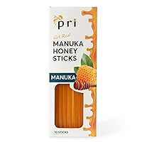 PRI Manuka Honey Sticks, Certified MGO 60+, Raw New Zealand Manuka Honey, Perfect for On-the-Go, 10ct