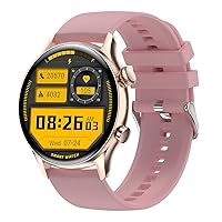 HANDA HK8 Pro Smart Watch for Men Women, Fitness Tracker Smartwatch with Always-on AMOLED Screen Heart Rate Sleep Monitor Pedometer Bluetooth Call IP68 Waterproof Activity Tracker (Pink), 1.36 inch
