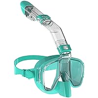 Bairuifu Dry Top Foldable Snorkel Mask Set 180 Degree Panoramic Anti Fog Anti Leak Scuba Diving Mask with Camera Mount Snorkeling Gear for Adults Men Women Youth Kids