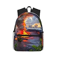 Kilauea Volcanos Print Backpacks Casual Work,Travel,Outdoor Activities Fashionable Bag Unisex Daypacks