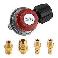 0-20 PSI Adjustable High Pressure Propane Regulator Valve Kit, QCC1/Type1 Regulator Valve Kit with 1/8