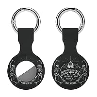 Black Gothic Skeleton Magic Witch Ouija Board Soft Silicone Case for AirTag Holder Protective Cover with Keychain Key Ring Accessories