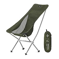 Naturehike Folding Camping Chair, Lightweight High Back Portable Compact Chair, Large Heavy Duty 330lbs for Adults, Hiking Camp Backpacking Festival Travel Beach Picnic Fishing with Storage Bag, Green