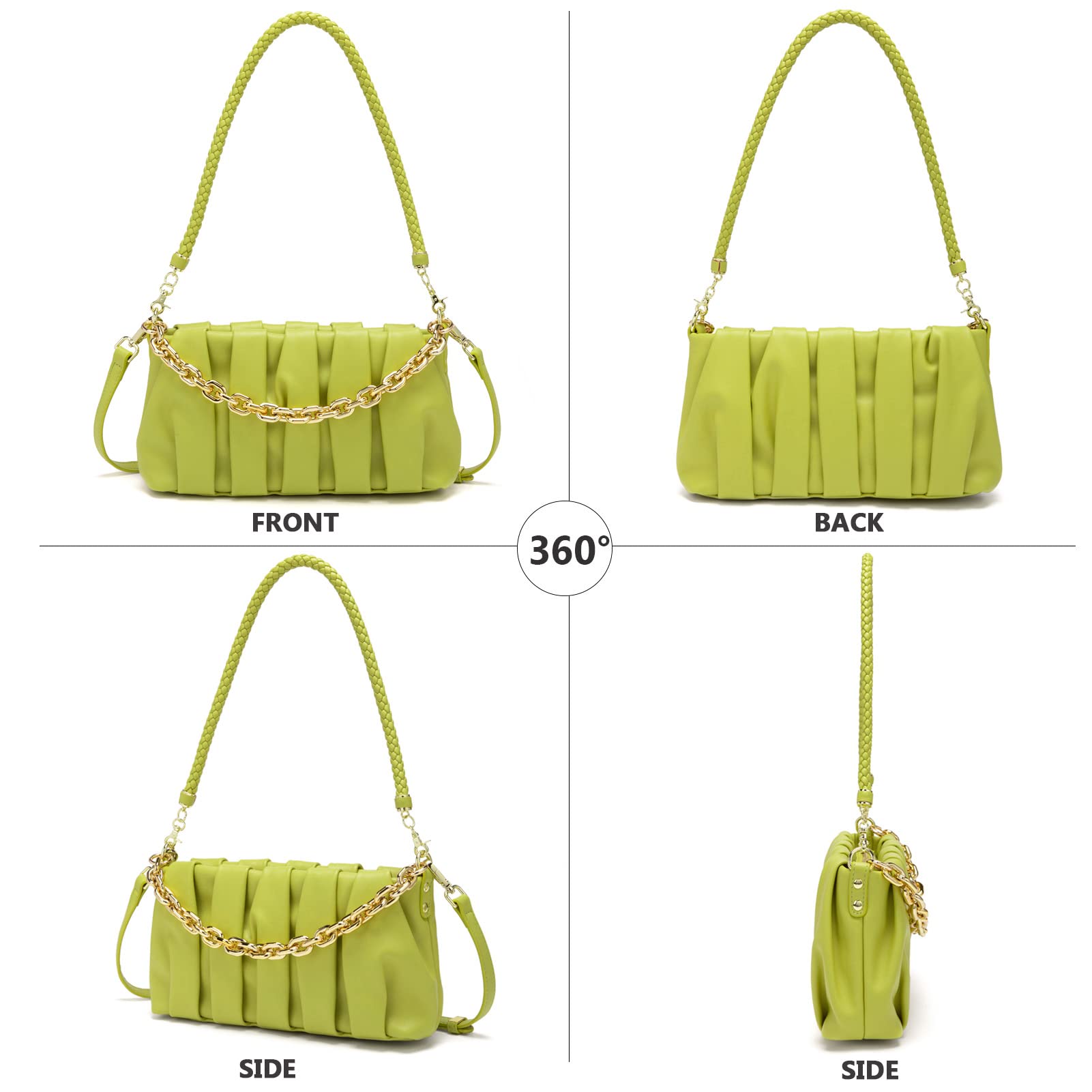 KingTo Shoulder Dumpling Purse Handbag for Women Fashion Crossbody Tote Bag Soft Clutch Pouch Bag