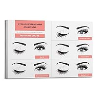 Eyelash Extension Guide Poster Beauty Salon Nails And Eyelashes Poster2 Poster for Room Aesthetic Posters & Prints on Canvas Wall Art Poster for Room 16x24inch(40x60cm)