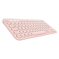 Logitech K380 Multi-Device Bluetooth Wireless Keyboard with Easy-Switch for up to 3 Devices, Slim, 2 Year Battery – PC, Laptop, Windows, Mac, Chrome OS, Android, iPad OS, Apple TV - Rose