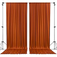 AK TRADING CO. 10 feet x 8 feet IFR Polyester Backdrop Drapes Curtains Panels with Rod Pockets - Wedding Ceremony Party Home Window Decorations - Rust