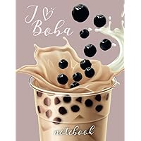Boba Milk Tea Notebook: A Writing Book for Students, Kids, Men, and Women with Thick Lines, Ideal for Bubble Tea Lovers. This Journal Has a Colorful Cover and is Perfect for Sketching and Writing.