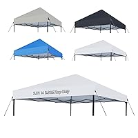 10×10 Canopy Replacement Top Only, Waterproof Pop Up Canopy Tent Top Cover with Ropes, Instant Canopy Top Sunshade Sliver Coated for Outdoor Garden Patio Camping (White)