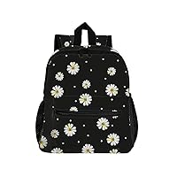 My Daily Preschool Kids Backpack, Watercolor Camomile Flowers Mini Bookbag Kindergarten Nursery Bags for Boys Girls Toddler