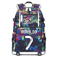 Soccer Player R-onaldo Luminous Multifunction Backpack Travel Football Fans Bag For Men Women (Style 7)