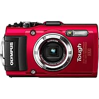 OM SYSTEM OLYMPUS TG-3 Waterproof 16 MP Digital Camera (Red)
