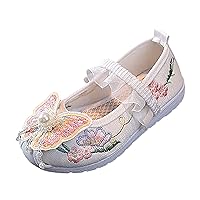 Girls Size 11 Shoes Girls Flat Bottomed Embroidered Sandals Fashionable Antique Costume Children Toddler Sneaker Girl