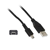 1 feet Mini USB 2.0 Cable, Black, Type A Male/Mini-B Male, A Male to 5 Pin Mini-B High Speed USB Cable, Type A to Type B USB Cable, USB 2.0 to USB Mini Cable