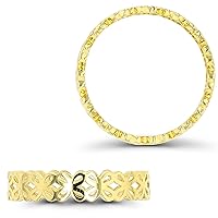 DECADENCE 14K Yellow Gold Flower Band Ring