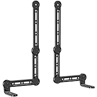 WALI Soundbar Mount Under or Above TV, Universal Sound bar Mounting Bracket Fits Sound Bars Up to 33 Lbs, Fit Most 23 to 90 Inch TV with Detachable L-Shaped Holders (SBR206)