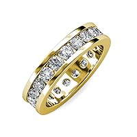 Round Lab Grown Diamond Channel Set Women Eternity Ring Stackable 2.55 ctw-3.00 ctw 14K Yellow Gold-8.0