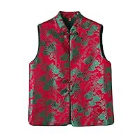 Women Autumn Retro Waistcoat Silk Jacquard Vest 72