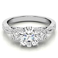 3.50 TCW Round Infinity Accent Engagement Ring Wedding Eternity Band Solitaire Silve Jewelry Setting Anniversar WomenRing Gift