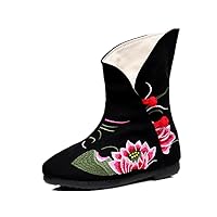 Women and Ladies The Lotus Embroidery Short Boots Shoe