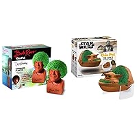 Chia Pet Bob Ross with Seed Pack, Decorative Pottery Planter & Exclusive Star Wars The Child Pet Floating Edition with Stand, “aka Baby Yoda” with Seed Packet