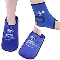 Bundle of Foot Ice Pack Slippers and Ankle Ice Pack Wrap