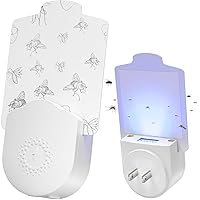 Flying Insect Trap Plug-in Mosquito Killer Indoor Gnat Moth Catcher Fly Tapper with UV Attractant Night Light Catcher for Home Office White
