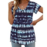 RITERA Plus Size Tops For Women Oversized Summer Basic V Neck Short Sleeve Henley Shirt Casual Tunic Shirts XL-5XL