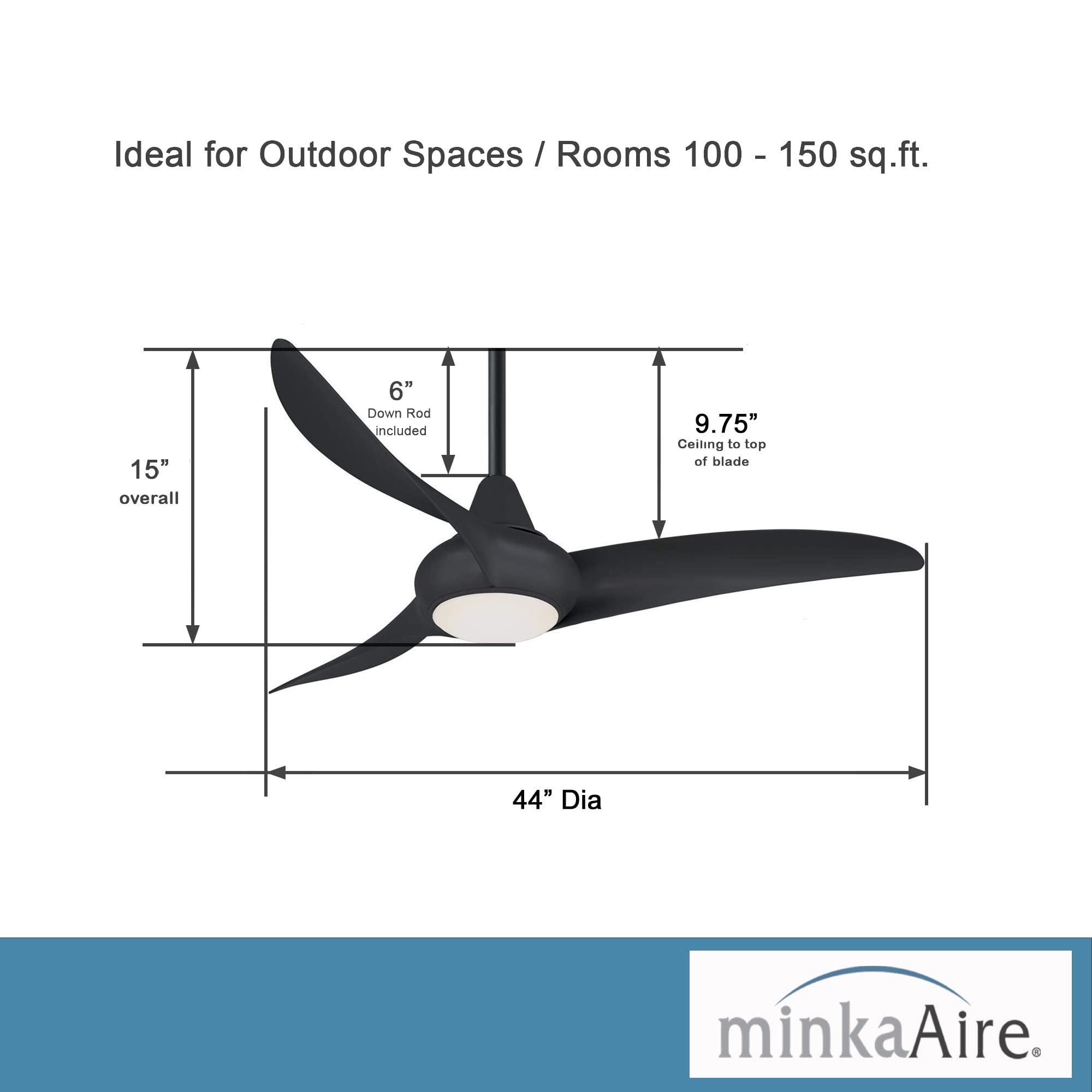 MINKA-AIRE F845-CL Light Wave 44
