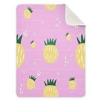 Pineapple Cute Doodle Pink Baby Swaddle Blanket for Boys and Girls, Muslin Baby Receiving Swaddle Blanket, Soft Cotton Nursery Swaddling Blankets for Newborn Toddler Infant