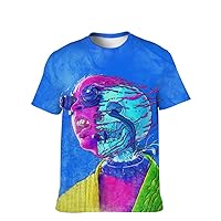 Mens Novelty-Tees Cool-Graphic T-Shirt Funny-Vintage Short-Sleeve Color Skull Hip Hop: Boys Lightweight Tops Fathers Gifts