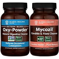 Mycozil & Oxy-Powder Kit - Vegan Supplement Support Detox of Candida & Harmful Organisms for Gut Health, Oxygen Based Colon Cleanser of Intestinal Tract - 240 Capsules Total