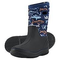 HISEA Kids Rain Boots for Boys Girls, Waterproof Insulated Rubber Neoprene Boots, Seamless Outdoor Boots with Handles Rainboot All Weather Mud Boots for Rain, Snow, Winter and Muck (Little Kid/Big Kid)