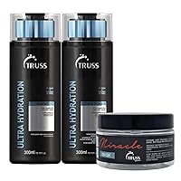 Truss Ultra Hydration Shampoo and Conditioner Set Bundle with Miracle Hair Mask for Dry Damaged Hair