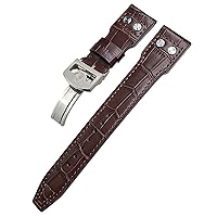 21mm Rivets Genuine Leather Watchband Fit For IWC Big Pilot TOP GUN Watch IW3777 Calfskin Leather Strap