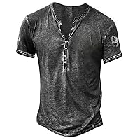 Short Sleeve Button Up Shirts for Men Graphic and Embroidered Fashion T-Shirt Spring and Summer Short Sleeve Printed