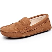 Women's Classic Suede/Fabric Penny Loafers Comfort Handmade Slipper Moccasins