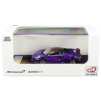 McLaren 600LT Purple Metallic with Carbon Top and Carbon Accents 1/64 Diecast Model Car by LCD Models 64007 pur, LCD64007pur