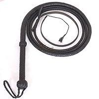 Indiana Jones Style Bull Whip 6 Foot 8 Plaits Real Cow Hide Leather Bullwhip Black