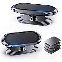 【2-PACK】Magnetic Phone Holder for Car Dash [ Super Magnet ] [ 4 Metal Plate ] Car Mount for iphone Magnetic Car Mount for Cell Phone, [ 360° Rotation ] Universal Dashboard Carmount Magnetic Car Mount