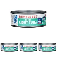 Chunk Light Tuna In Water, 5 oz Can - Wild Caught - 22g Protein Per Serving - Non-GMO Project Verified, Gluten Free, Kosher (Pack of 4)