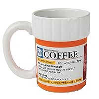 Prescription Coffee Mug - Large Funny Prescription Coffee Cup - Unique Pharmacy Gifts - Hilarious Novelty and Gag Gifts for Doctor - Dishwasher-Safe Ceramic Pill Bottle Coffee Cup - 12oz