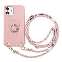 [Mobile Plus] Easy Smartphone me F-01L F-42A Strap Drop Prevention Mobile Strap Smartphone Cover Smartphone Case Shoulder Strap Cat Smartphone Ring Bunker Ring Simple Stylish Present [Pink] DoCoMo