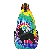 Australian Shepherd Silhouette Chest Bag Shoulder Bag, Cute Animals Sling Backpack Casual Travel Bag For Men And Women