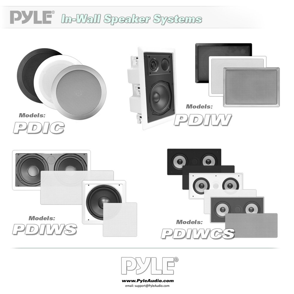 Pyle Ceiling Wall Mount Enclosed Speaker - 400 Watt Stereo In-wall / In-ceiling 8